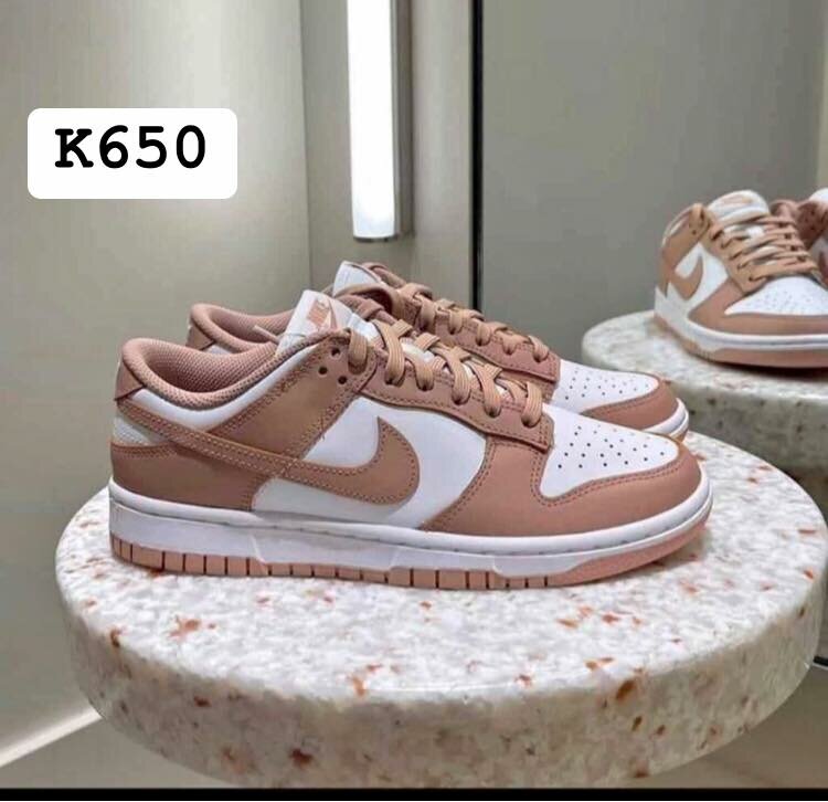 brown and white nike sneakers