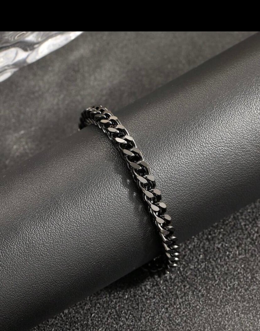 Bracelet chaîne noire élégante