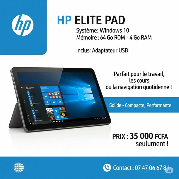 HP Elite Pad 64Go Windows 10