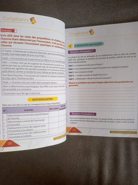 Cahier d'activités, philosophi