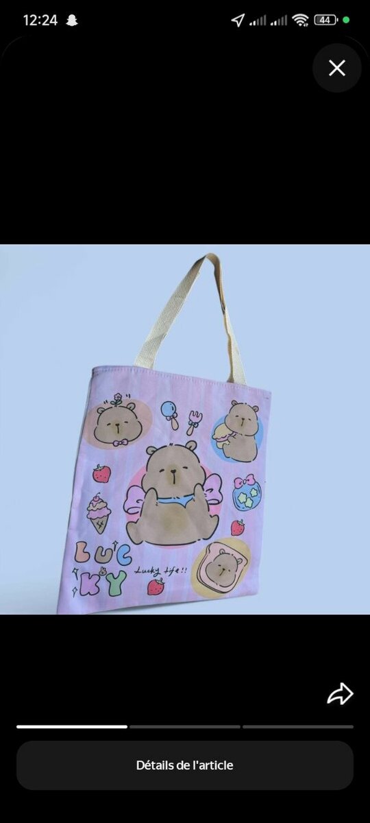Sac à motif animal kawaii