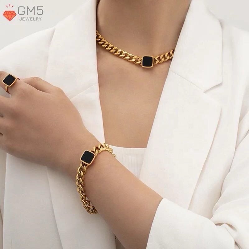 Unisex God & Silver Set Necklace