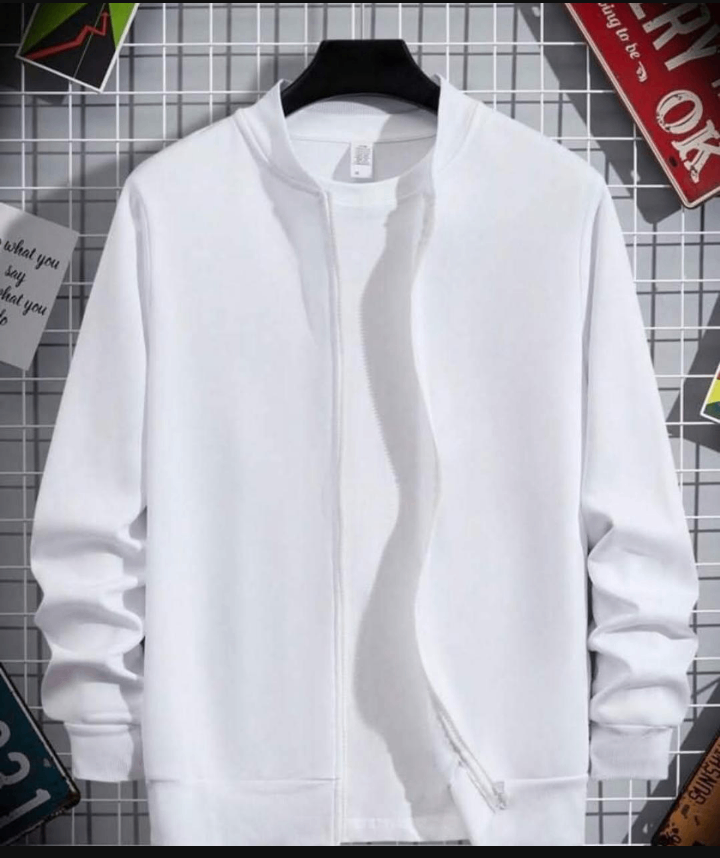 Men's plain Polyester Collared Jacket
