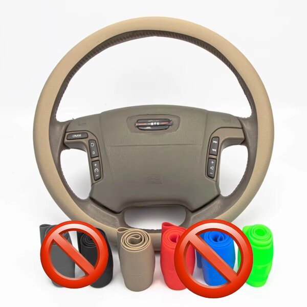 Couvre-volant en cuir beige universel