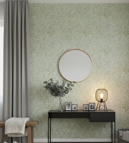 Papier peint floral vert chic