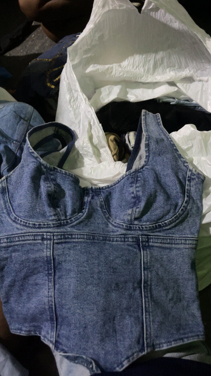 Top bustier en denim