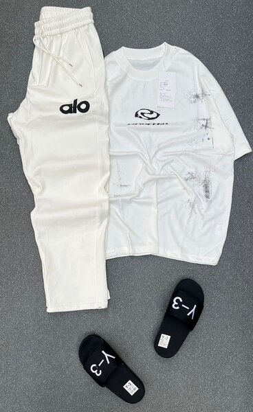 Ensemble décontracté blanc unisexe