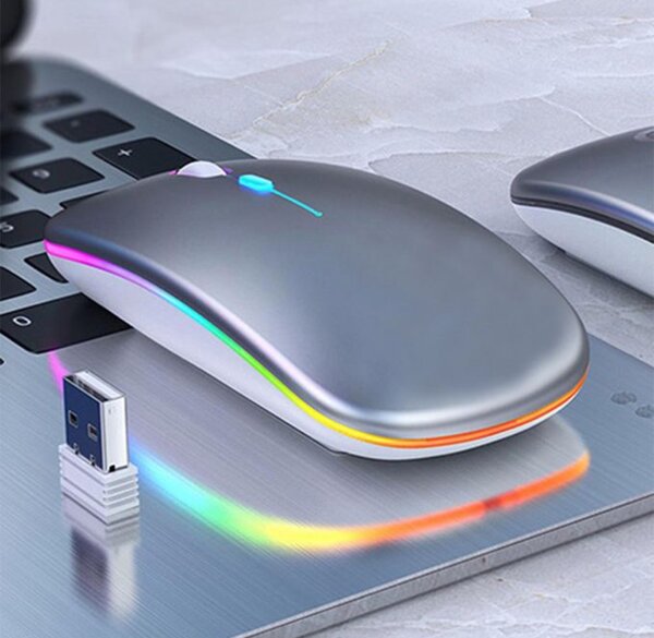 Colorful LED 2.4G Rechargeable Ultra-Thin Wireless Mouse -