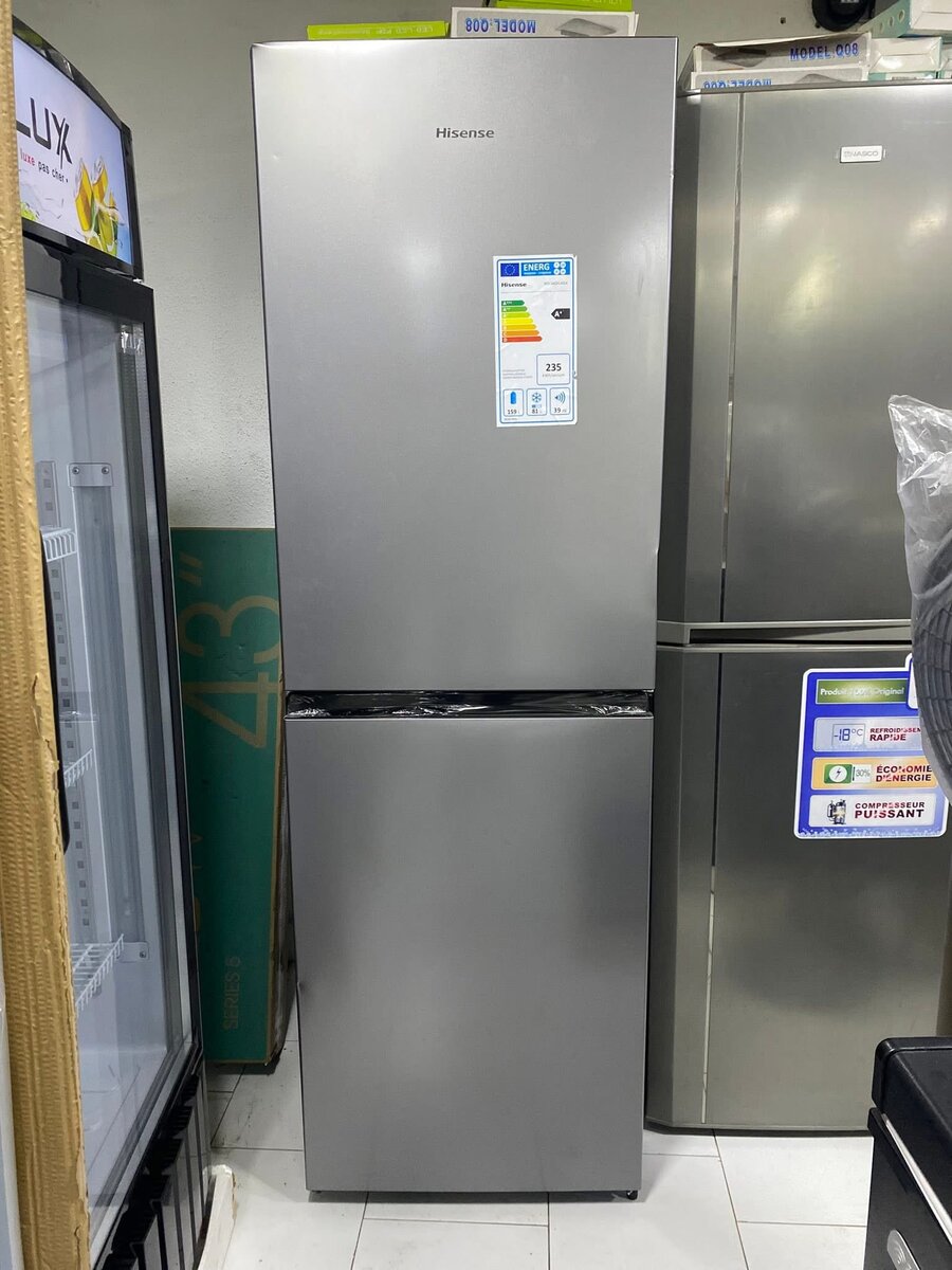 Réfrigérateur congélateur inox 268L