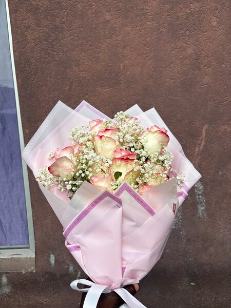 Bouquet de roses pastel