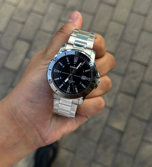 Casio часы серебристые