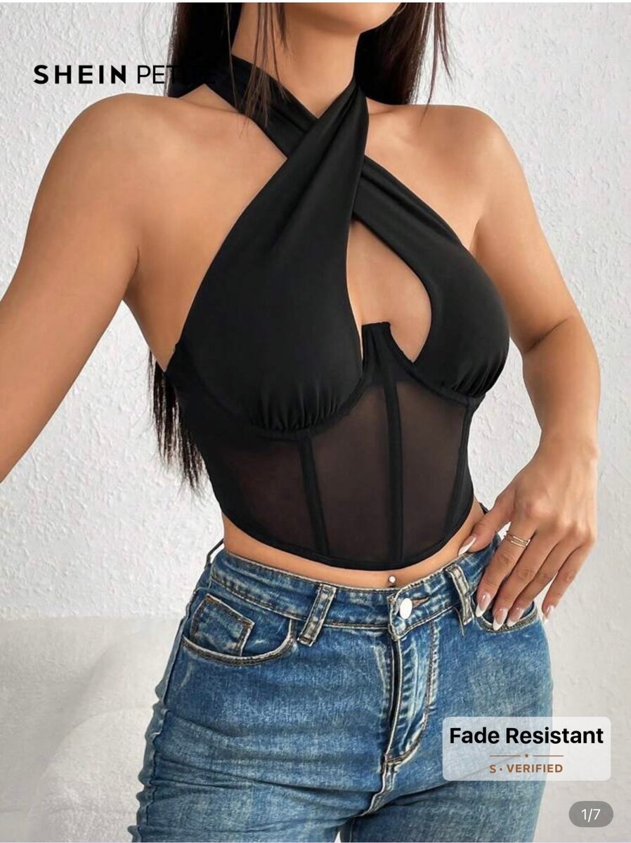 Haut Croisé Noir SHEIN