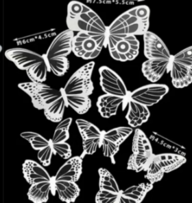 Assorted butterflies for decorating cakes