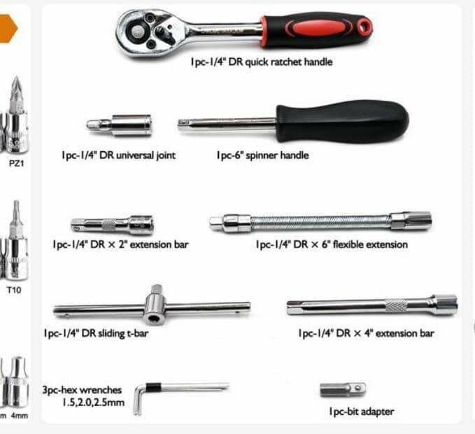 coffret a clé cliquet mécanique 46 pieces