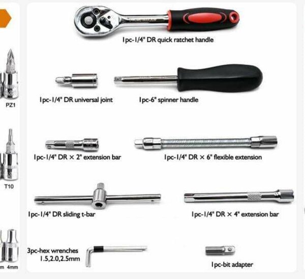 coffret a clé cliquet mécanique 46 pieces