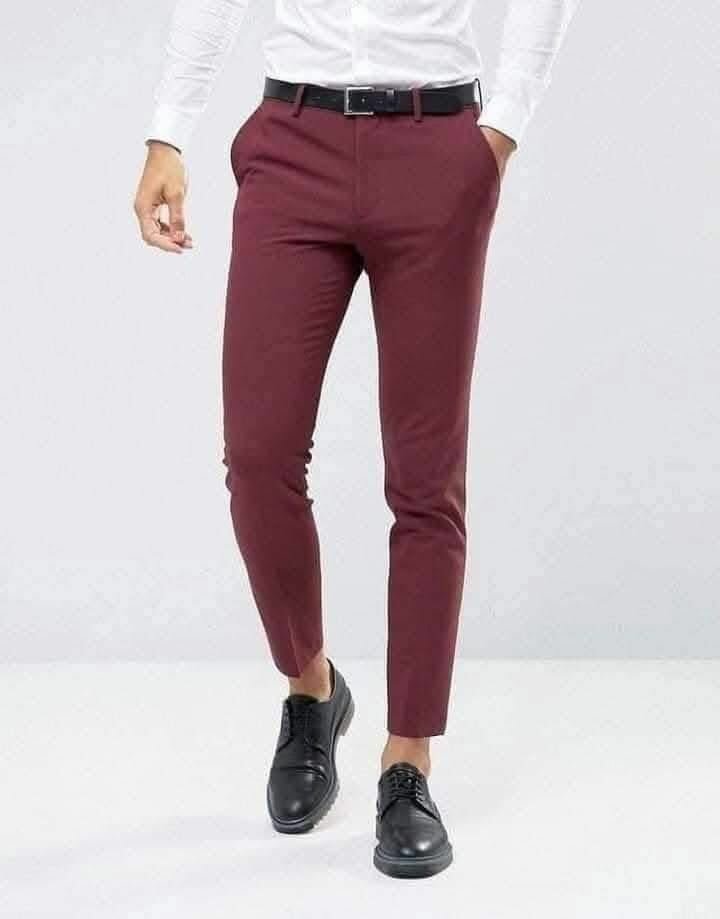 Pantalon Chino Homme Bordeaux
