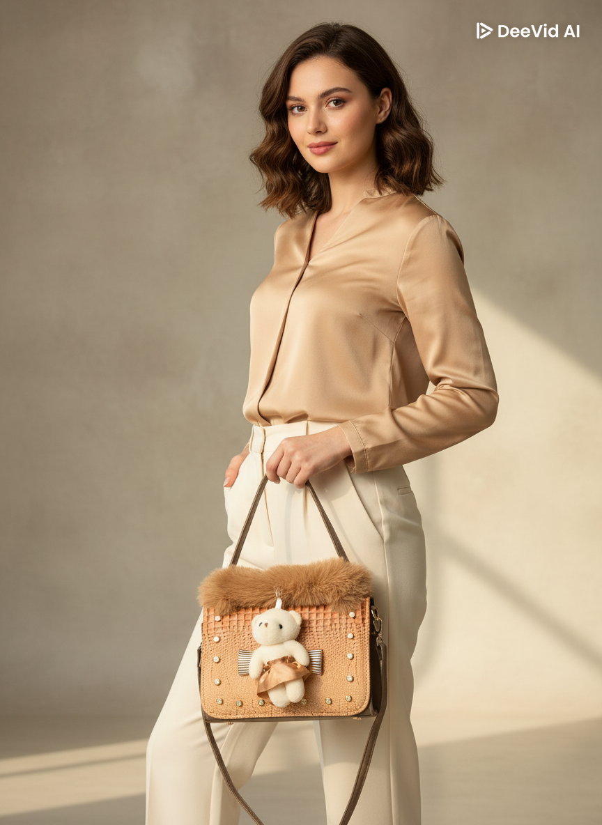 Sac à main peluche tendance