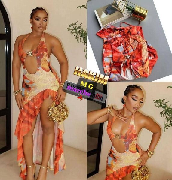 Robe de soirée asymétrique