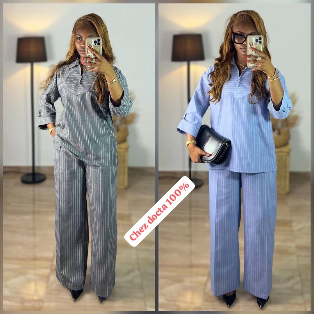 Costume à rayures chic