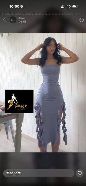 Robe Cocktail Fendue Élégante