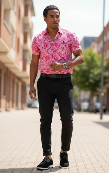 Chemise Homme à Motif Fleuri