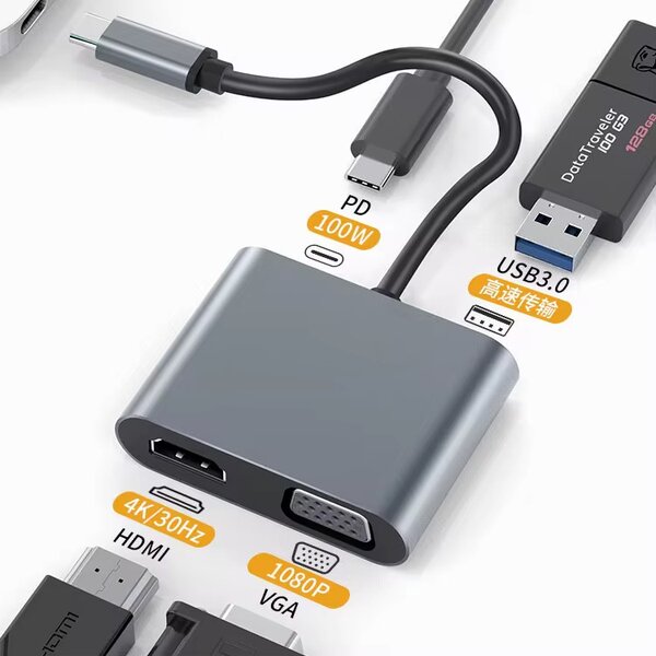 Adaptateur USB-C HDMI VGA 4K
