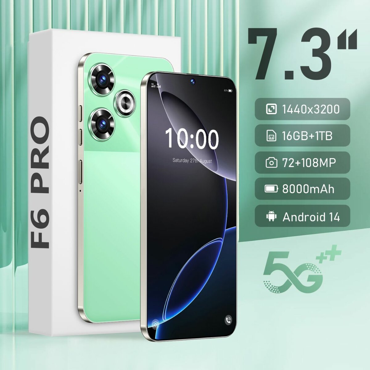Smartphone F6 Pro 7.3" 5G