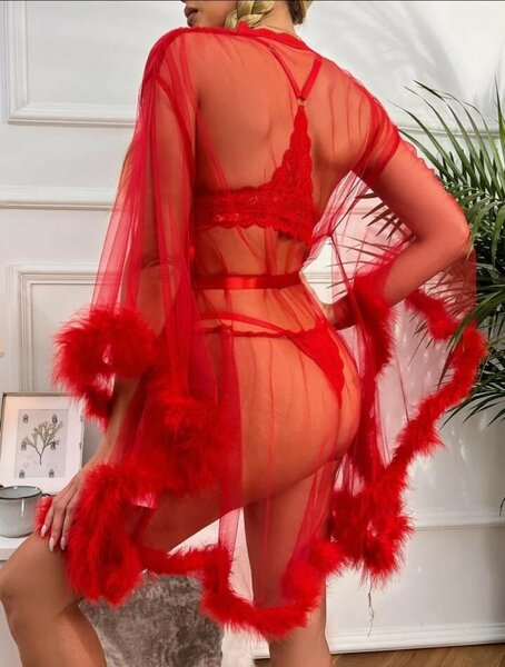 Ensemble lingerie rouge sexy