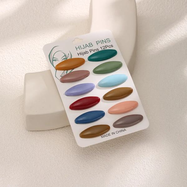 Épingles Hijab Colorées 12pcs