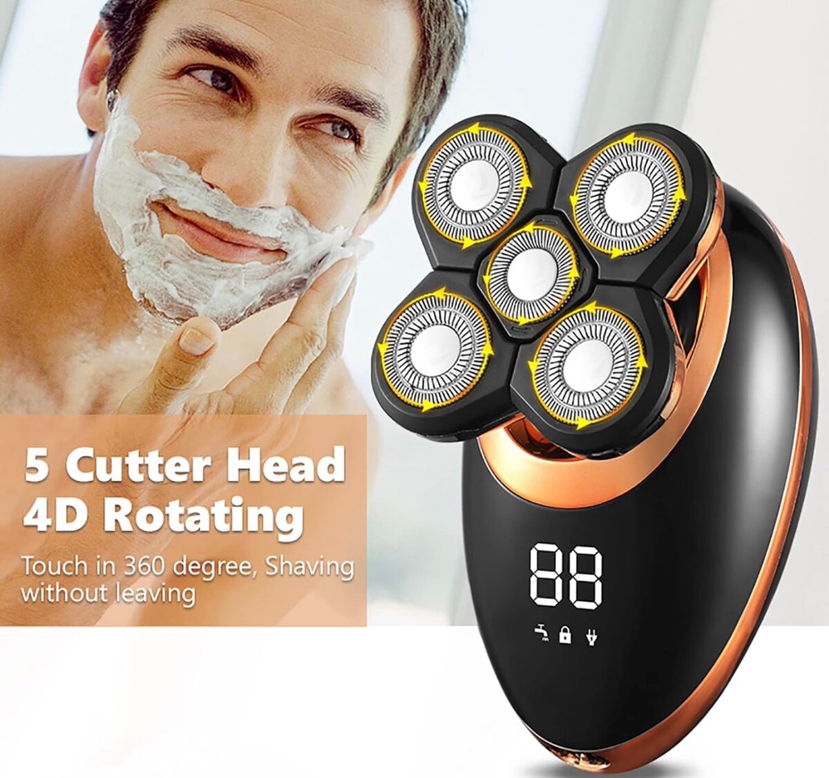 VGR Rasoir Rotatif 4 En 1 Etanche Pour Hommes