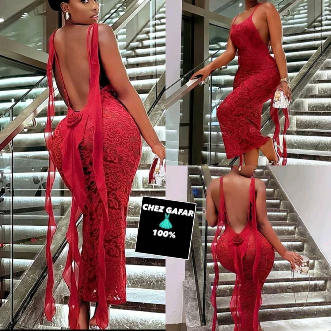 Robe élégante dentelle soirée