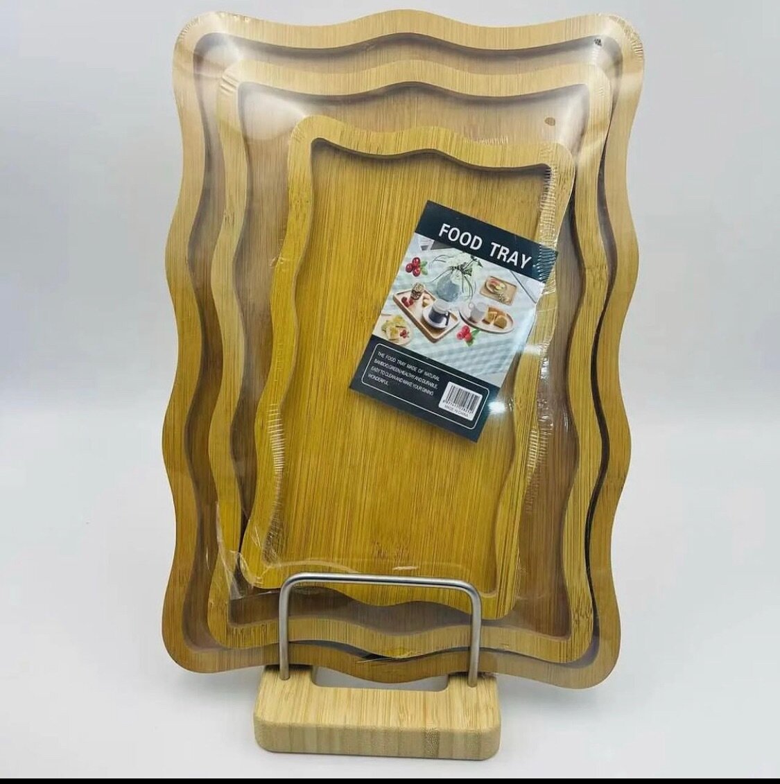 3 in 1 wooden food tray