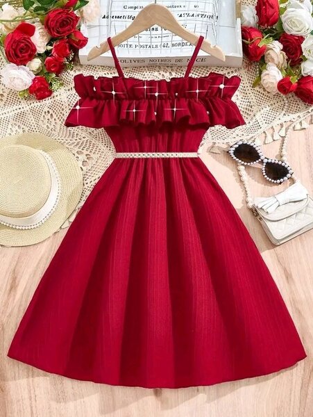 Robe Été Ruffle Rouge