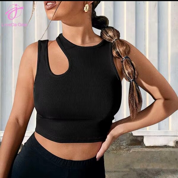 Top court côtelé femme