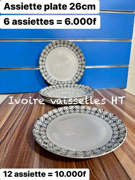 Assiettes plates 26cm élégantes
