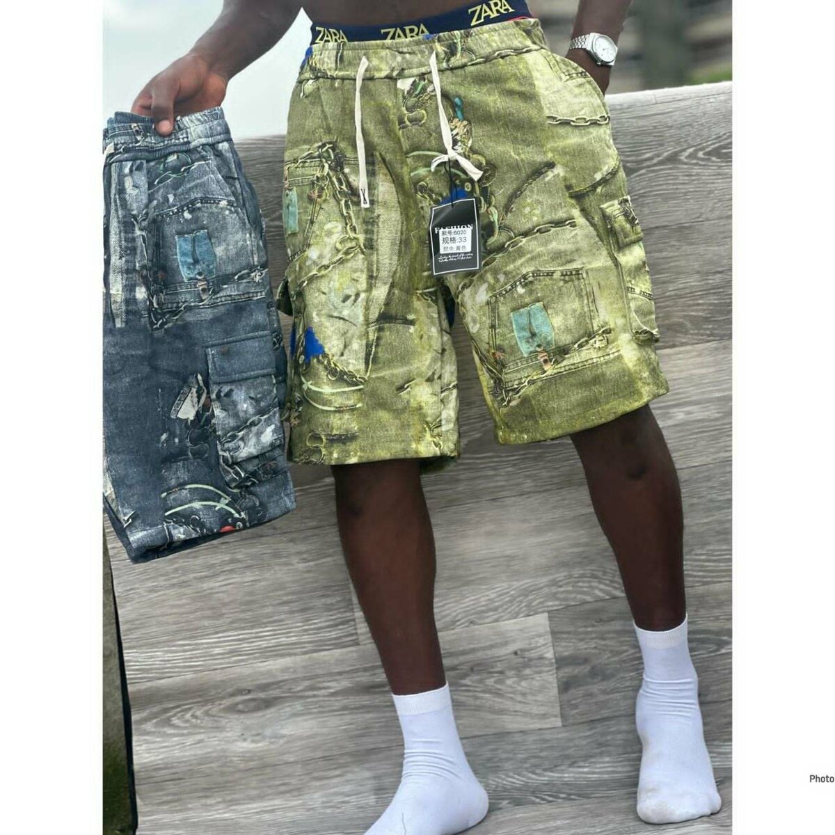 Shorts en denim déchiré pour hommes