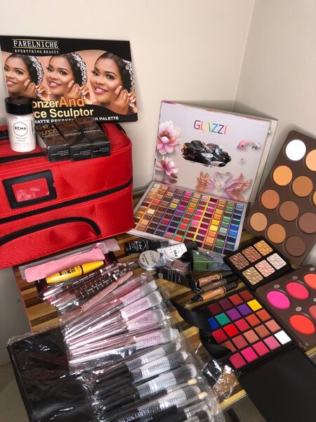 Professional makeup kit with box