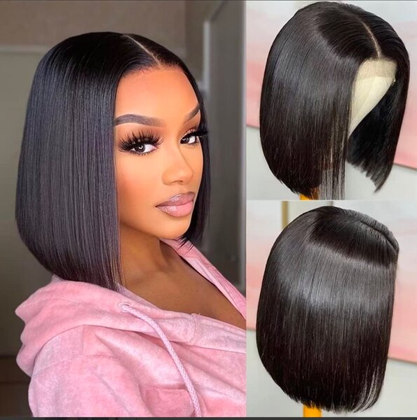Maxine Bob Wig 12 Inch Brazilian Virgin Human Hair Short Str