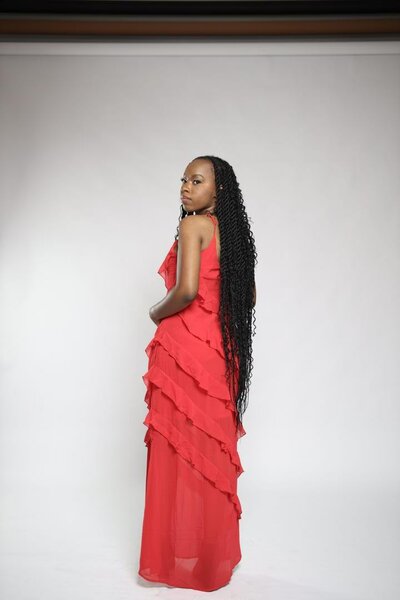 Carrie red ruffle dress