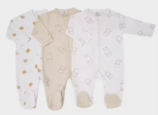 Lot 3 grenouillères coton