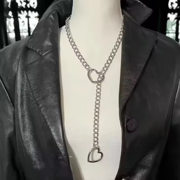 Collier chaîne cœur arc-en-ciel