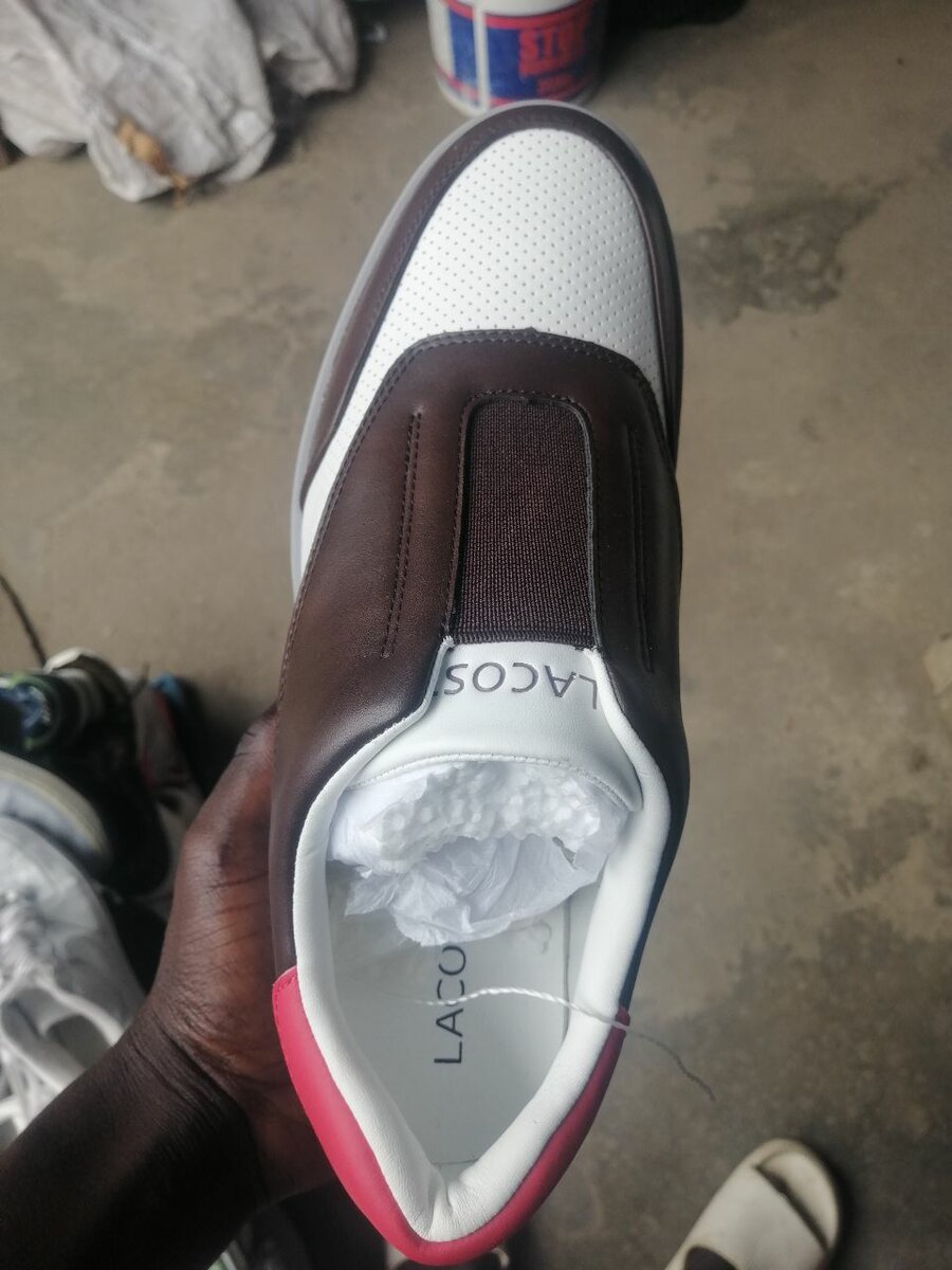 Sneakers style slip-on en cuir