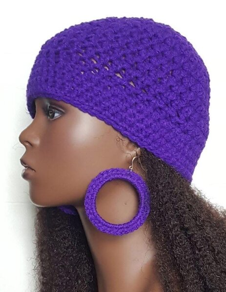 Bonnet crochet coloré
