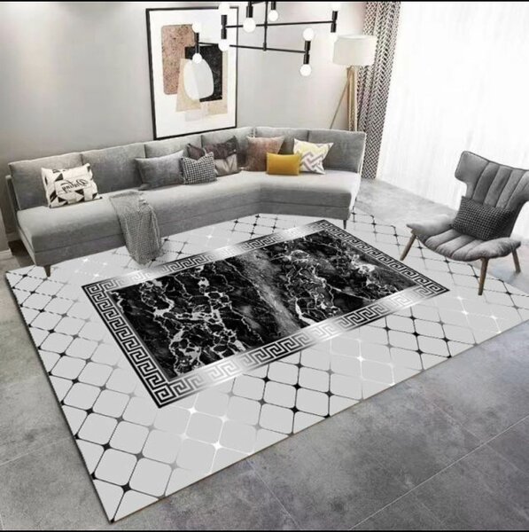 Tapis moderne marbré chic