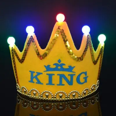 Princess/King Happy birthday Crown Boys and Girls Headband With Pastel Lights