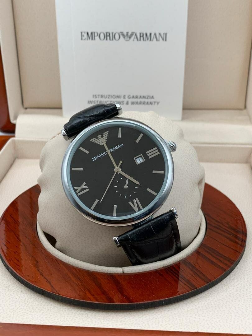EMPORIO ARMANI LEATHER WATCH