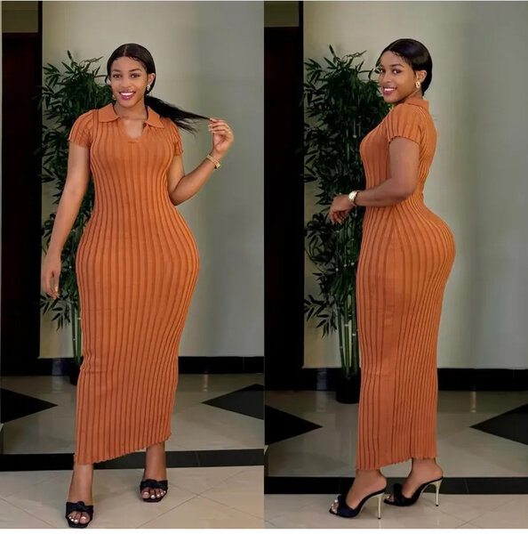 Slim Fit Ribbed Maxi Dress