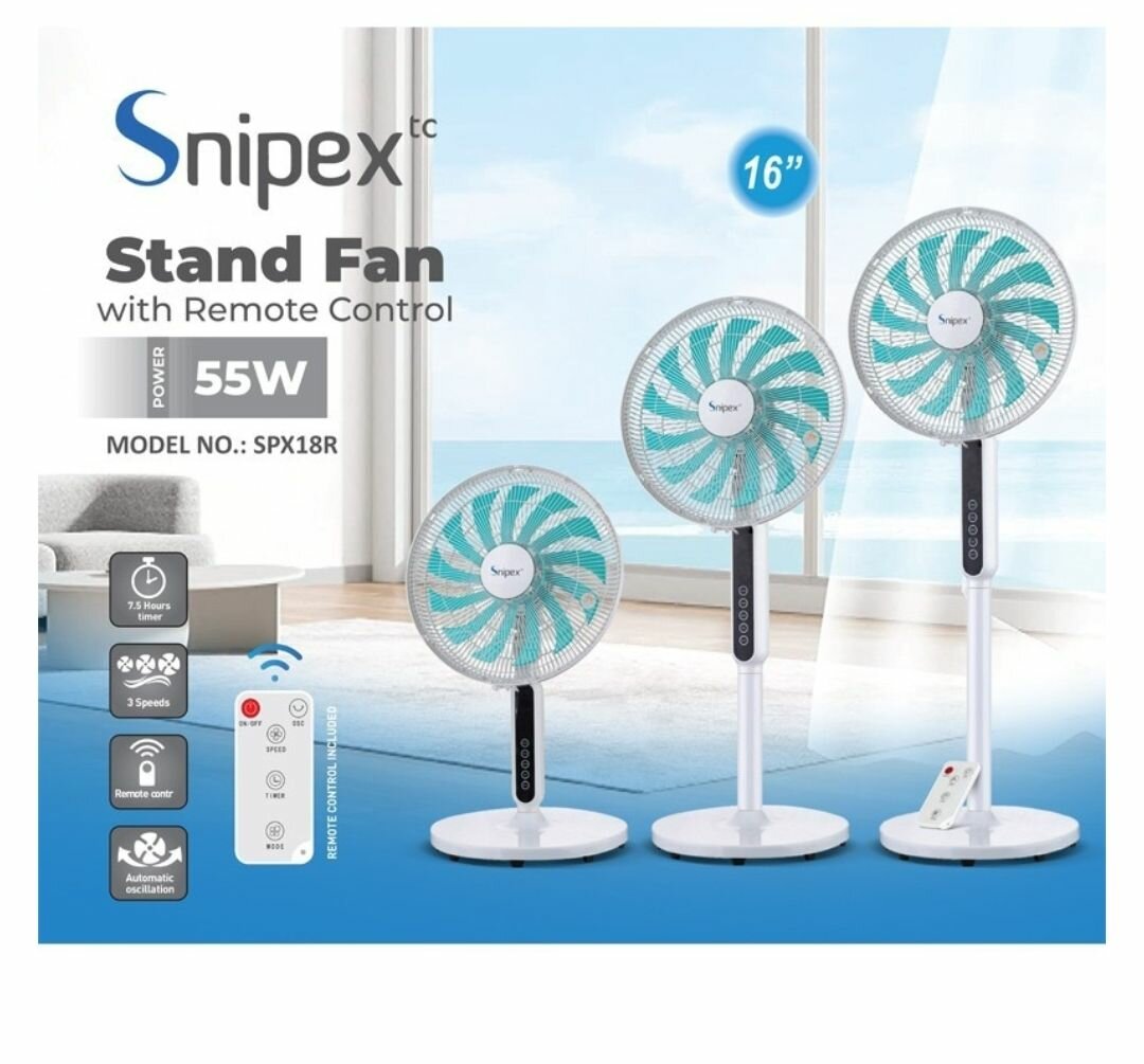 16" 55W 13-BLADE TOUCH & REMOTE CONTROL PEDESTAL STAND/DESK