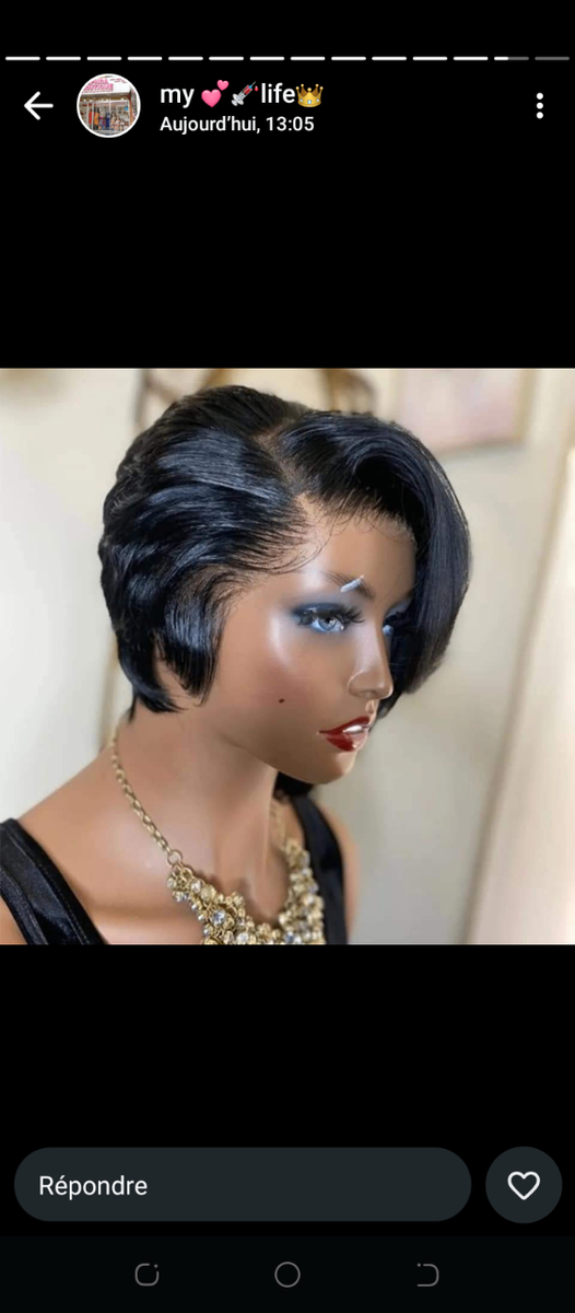 Perruque courte en dentelle