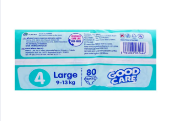 Goodcare Baby Diapers Size 4 (80pcs) - Pack of 3, Ultra Absorbent | Leak-Proof Protection | Soft & Comfortable